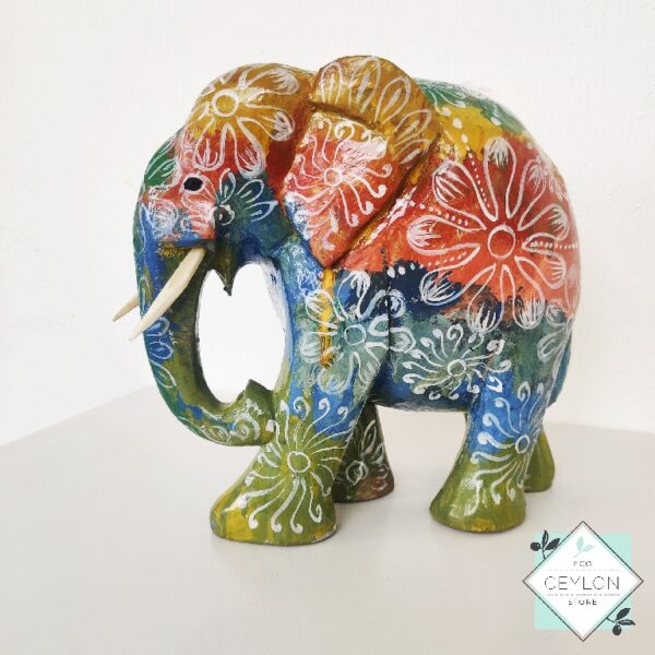 1 12 Coloful Wooden Elephant