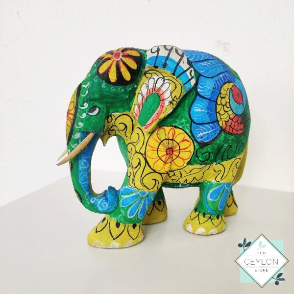 Colorful Wooden Elephant Statue