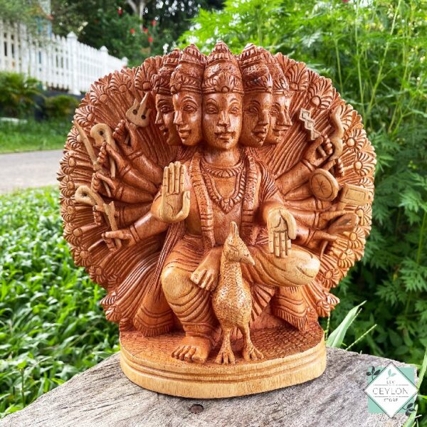 Wooden God Murugan Statue