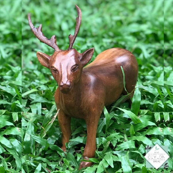 2 17 Wooden Deer Figurine