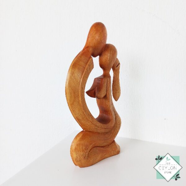 21 1 Wooden Lovers Couple Statue