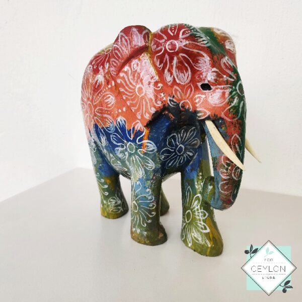 3 12 Coloful Wooden Elephant