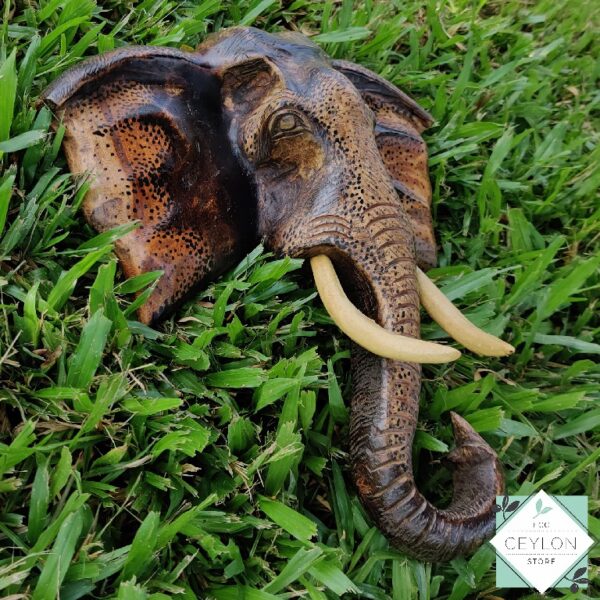 3 20 Wooden Elephant Face Sculpture