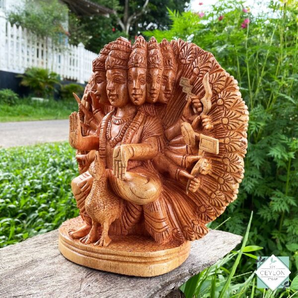 3 33 Wooden God Murugan Statue