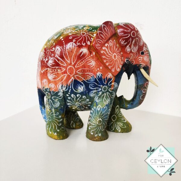 4 12 Coloful Wooden Elephant