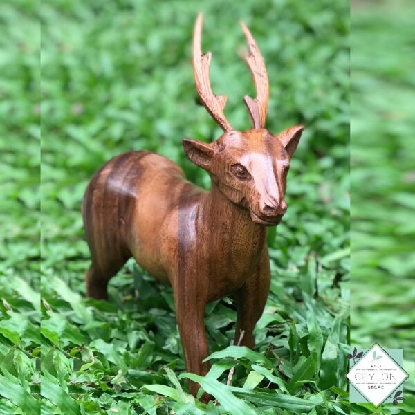 4 17 Wooden Deer Figurine