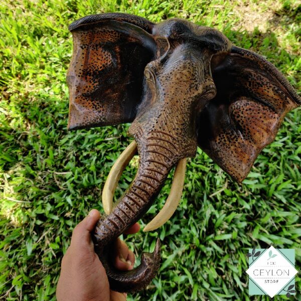 4 20 Wooden Elephant Face Sculpture