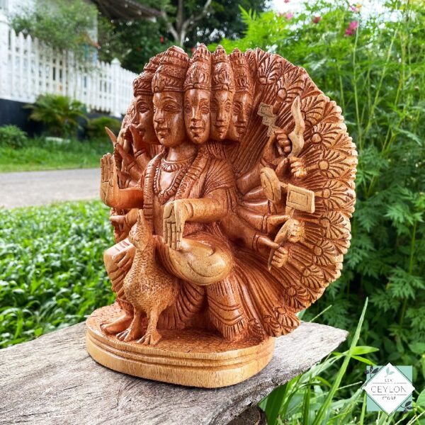 4 32 Wooden God Murugan Statue