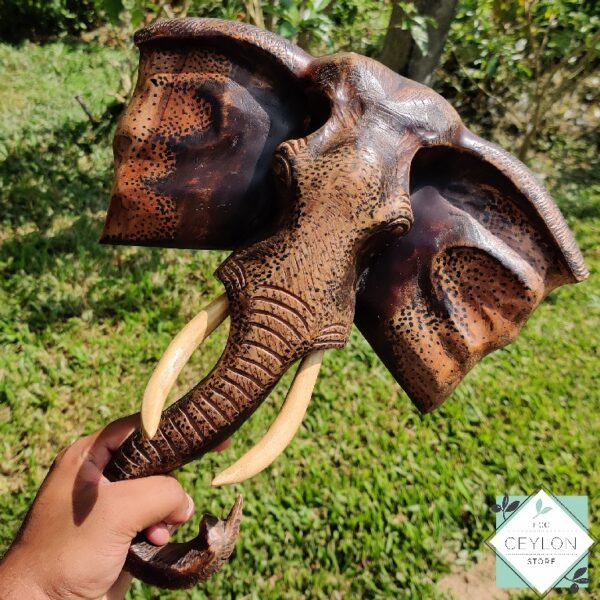 6 10 Wooden Elephant Face Sculpture