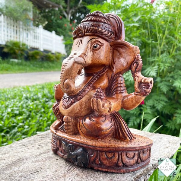 61 1 Wooden God Ganesh Statue