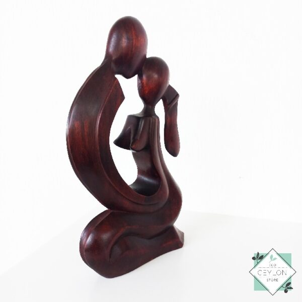 61 Wooden Lovers Couple Statue