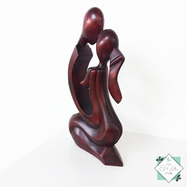 71 Wooden Lovers Couple Statue