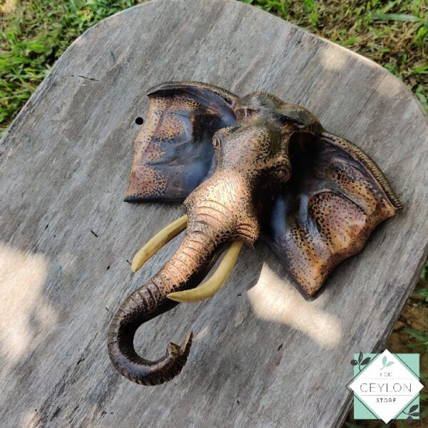 9 4 Wooden Elephant Face Sculpture