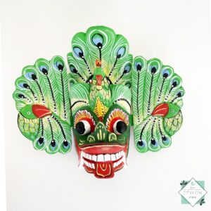 Wooden Green Color Mask Wall Decor