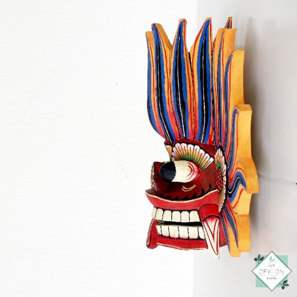 2 18 Wooden Blue and Red Color Decor Mask