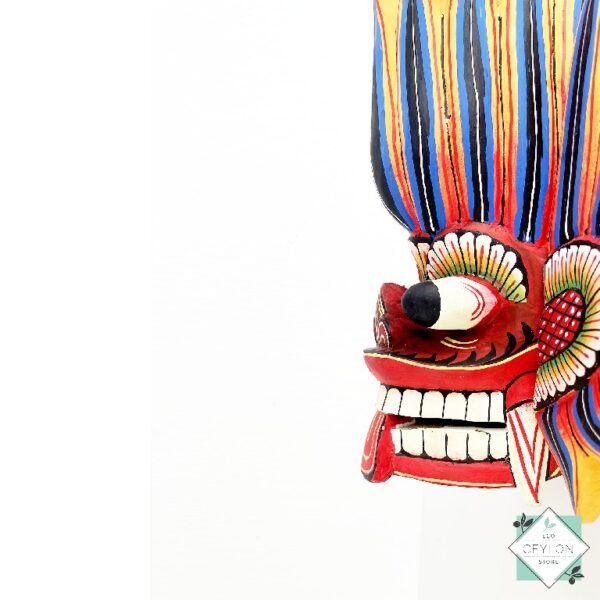 3 18 Wooden Blue and Red Color Decor Mask