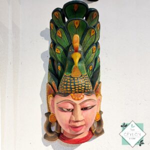 Wooden Colorful Peacock Goddess Mask