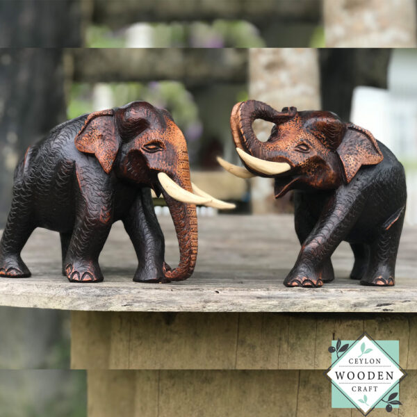 Hand Carved Wooden Elephant, Wooden Elephant, Wooden Craft, Gift Statue, Elephant sculpture, Elephant tusks Figurine, Elephant Wood statue