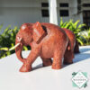 hand-carved coconut wood Set of two elephant figures with tusks. Handmade in Sri Lanka. Perfect for gifts, decor, or meaningful souvenirs.