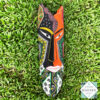 Hand-carved tribal mask made from kaduru wood. Colorful, lightweight, and perfect for boho or ethnic home decor. Available in 3 sizes.