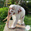 This hand-carved wooden white elephant sculpture features fine detailing and elegant tusks. A beautiful, eco-friendly decor piece and a meaningful gift for any occasion.