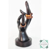Vintage Wood hand ring holder sculpture made from mahogany wood. Perfect as a jewelry holder, ring organizer, or unique gift. Ideal for home décor or shop displays.