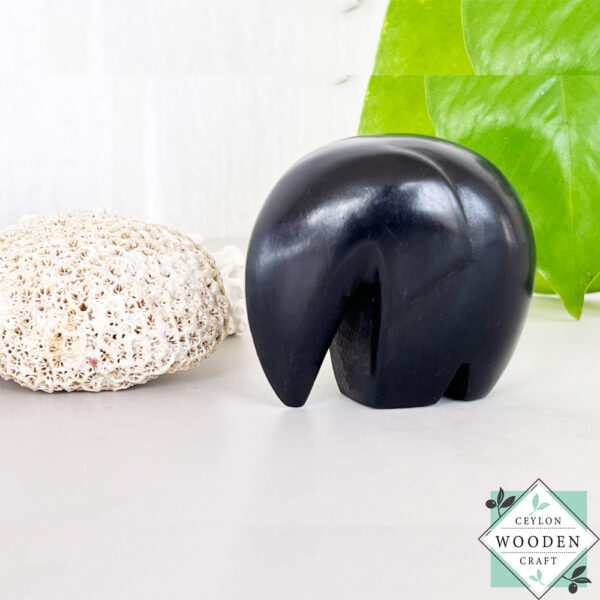 Handcrafted Ebony Wood Elephant Sculpture - Small Modern Home Decor 2" Premium solid wood, minimalist design. Perfect meaningful gift!