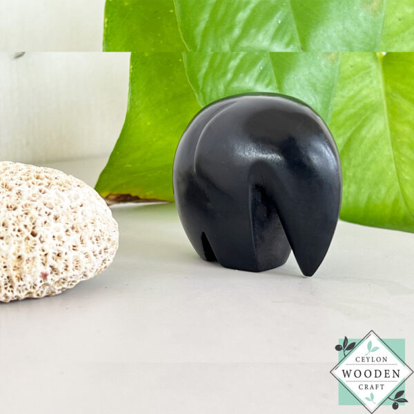 Handcrafted Ebony Wood Elephant Sculpture - Small Modern Home Decor 2" Premium solid wood, minimalist design. Perfect meaningful gift!
