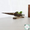 Handcrafted wood seer fish sculpture 20" long. Perfect coastal home decor & fishing lover gift. Skilled artisan carved wooden barracuda with lifelike finish.
