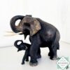 This hand-carved mahogany elephant mother with baby sculpture symbolizes love, protection, and good fortune—perfect for heartfelt gifting or home decor.